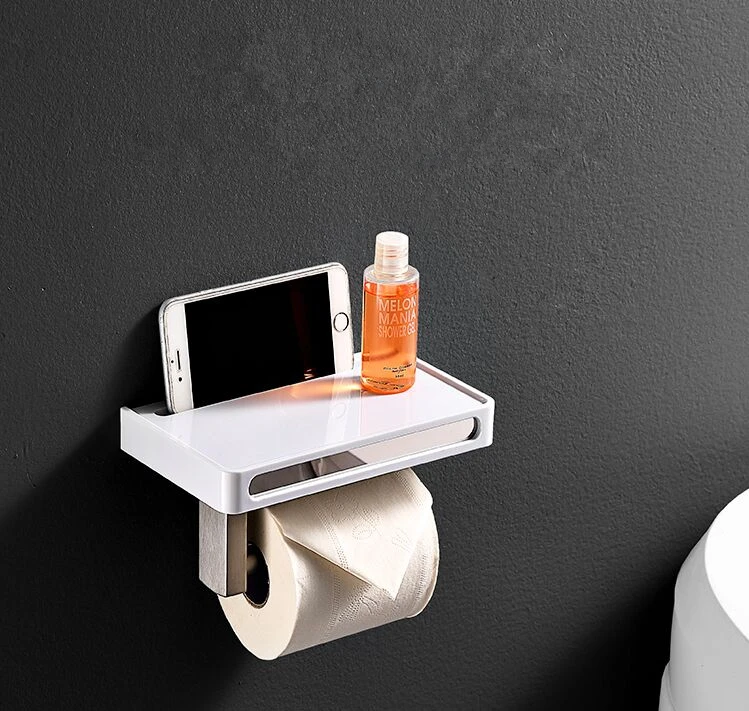 Toilet Tissue Roll Paper Holder Bath Phone Wall Mounted Shelf Bathroom Racks^, 