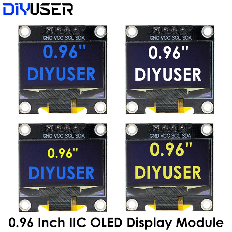 0 96 дюймов oled IIC Serial Белое золото OLED Дисплей модуль 128X64 I2C SSD1306 12864 плата с ЖК-экраном