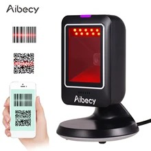 Aibecy-escáner de código de barras omnidireccional 1D/2D/QR mp6300 y, lector de código de barras con cable USB, CMOS, manos libres, para venta al por menor