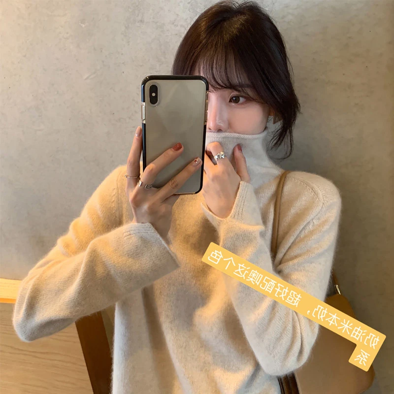 Женский свитер, Осень-зима, вязаный пуловер с длинным рукавом, женский свитер, женская мода, короткая женская водолазка