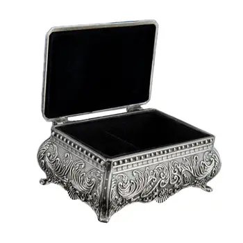 

Vintage Jewelry Trinket Box Rectangle Box Metallic Floral Box Small Gift Storage