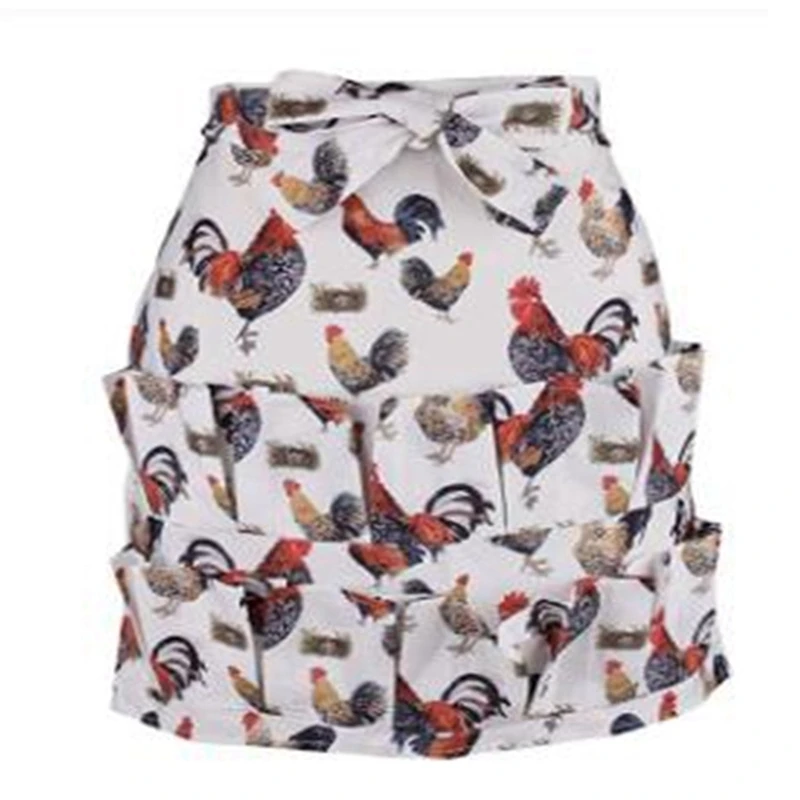 Fashion-Creative Egg Collection Apron Egg Rack Farmhouse Chicken Duck Goose Eggs Collection 12 Pockets Cute Apron