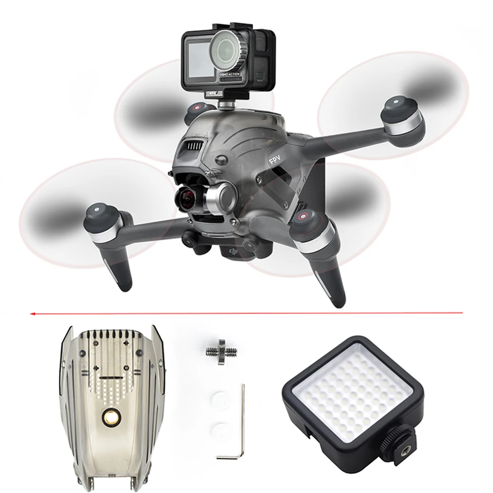 For DJI FPV Comob Arm Enhance Strength Expandale Part Holder LED Light Kit Night Flying Set Gopro Hero Drone Accessories | Электроника