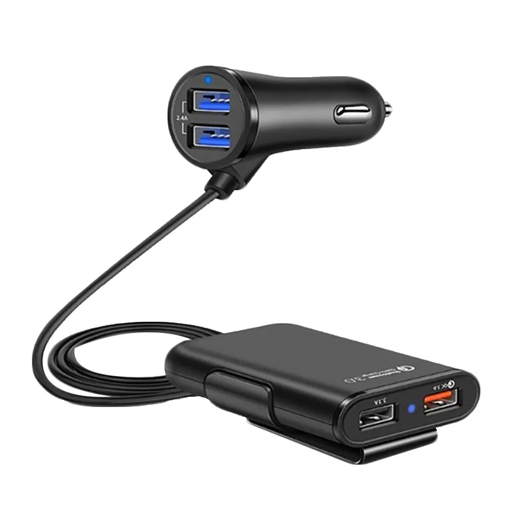 Быстрое зарядное устройство QC 3 0 для автомобиля 4 порта USB Удлинительный кабель