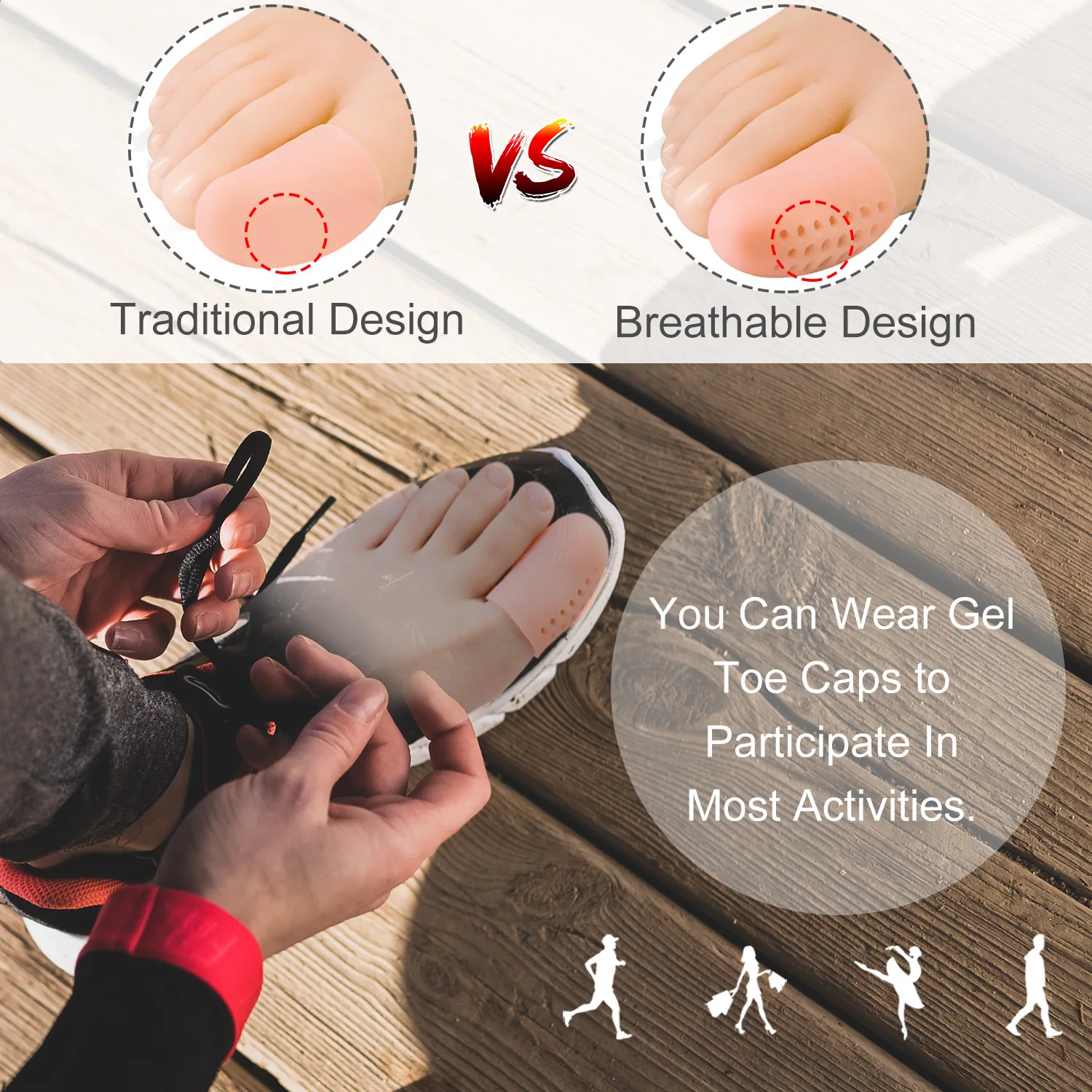 Toe Protector 2/4/6/8/10pcs Big Thumb Care Silicone Soft Breathable Foot Corns Blisters Toe Cap Cover Finger Protection