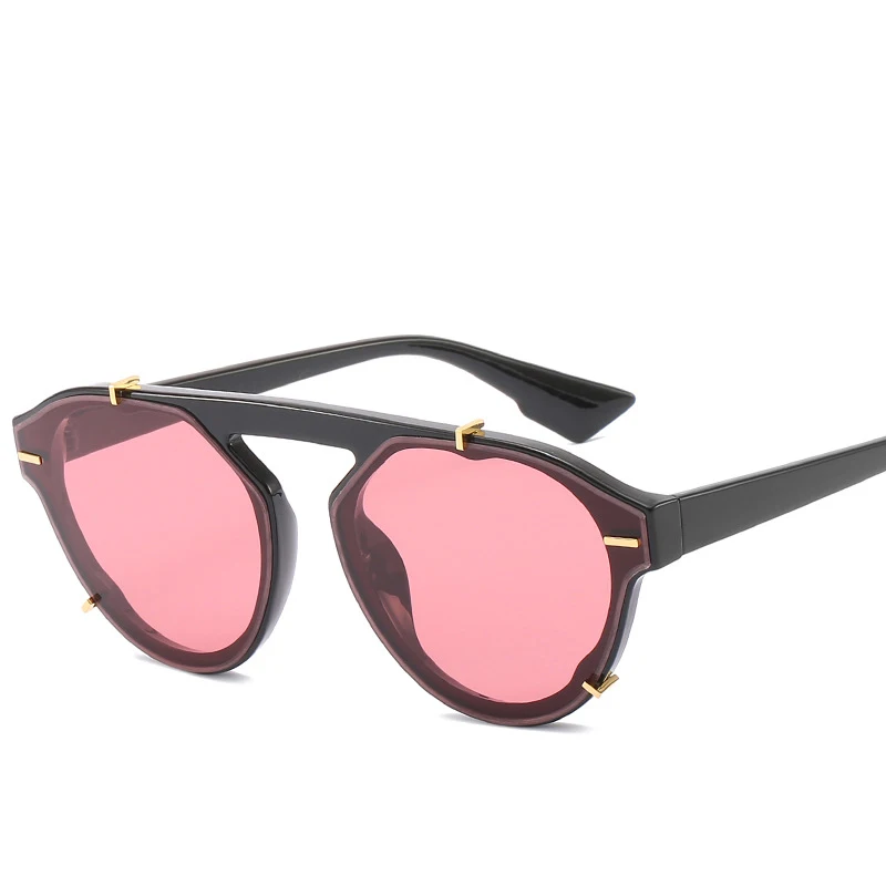Designer Sunglasses Women High Quality Vintage Sun Glasses For Men Luxury Shades Retro Brand Goggles UV400 Fashion Clear - Цвет линз: Black Pink