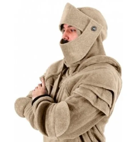 E-BAIHUI винтажный средневековый рыцарь мужские толстовки воин-солдат толстовка с капюшоном мужская маска Броня пуловер косплей костюм топы - Цвет: Хаки