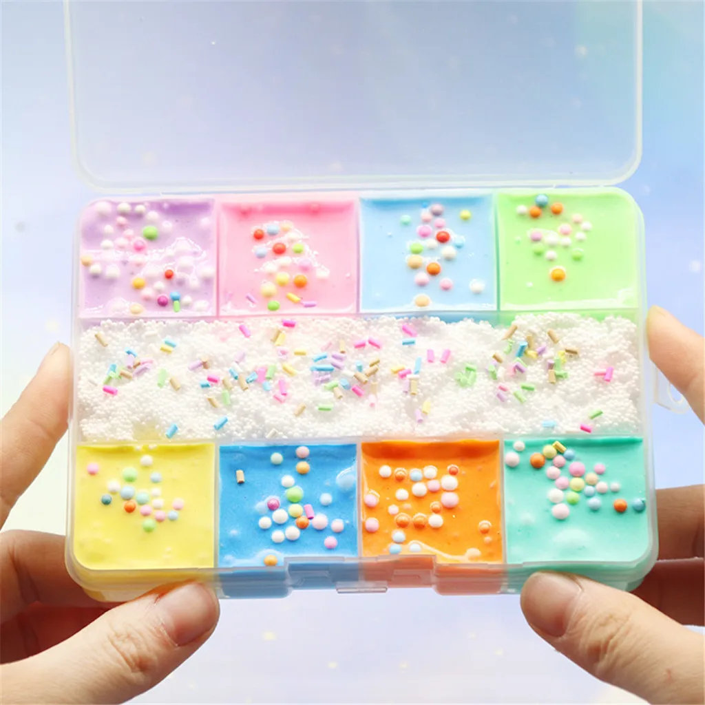 200ml 9 Colorful Mixing Slime Cloud Cotton Candy Slime Squishy Antistress Kids Foam Ball Kids Clay Plasticine Toys Kid Children