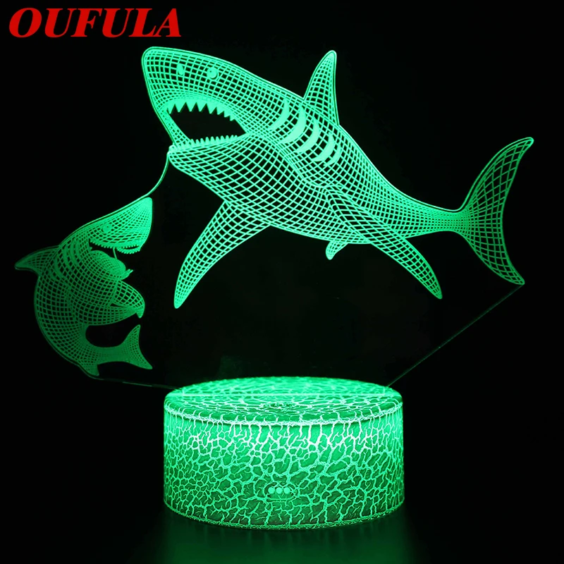 

OUTELA Night LED Lights Novelty 3D lamp Cute Toy Gift 7 Color Cartoon Atmosphere Lamp For Children Kids Room