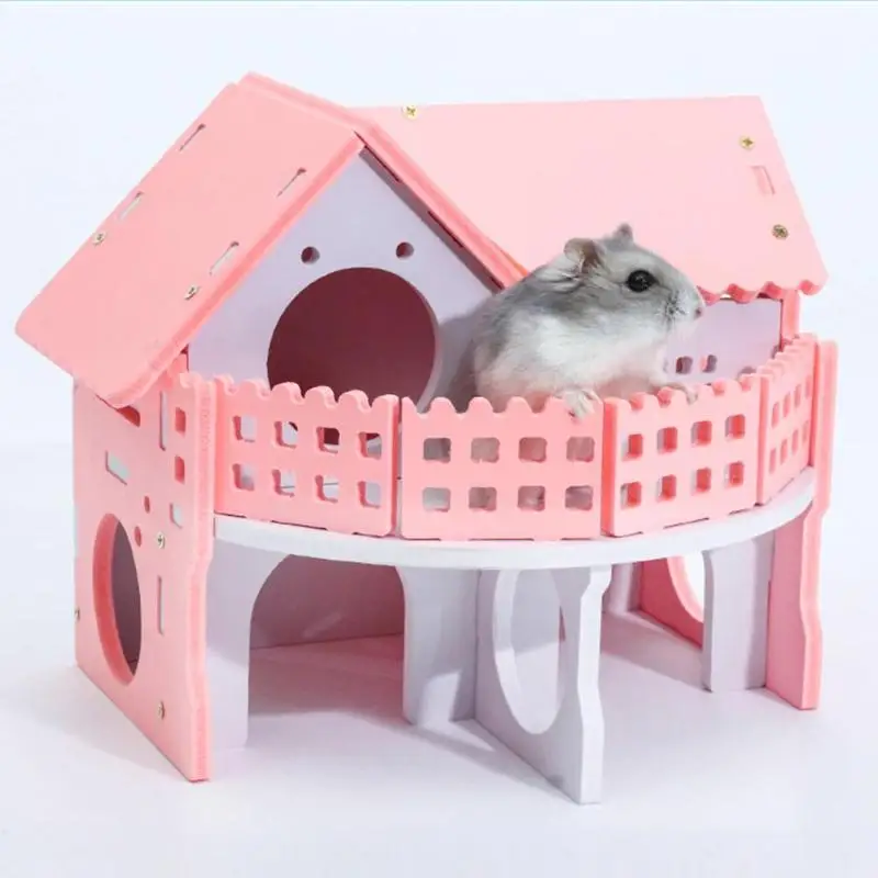 Милая клетка для мелких животных Кролик домик хомяка однослойный скейтборд спиннинг колесо игрушка для хомяка мышь клетка для домашних животных дом