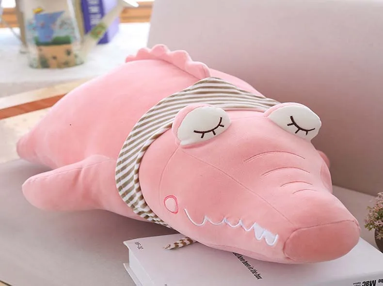 dropshipping 1pc 60cm 85cm Cute Soft Crocodile Plush Toy Kawaii Stuffed Colorful Animal Dolls Toys Kids Love Toys Christmas Gift
