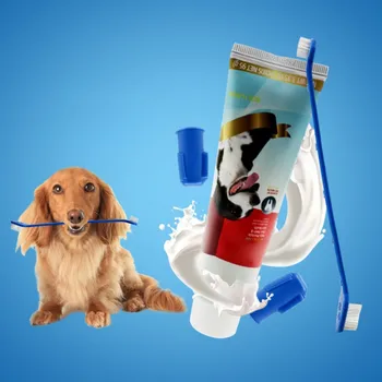 

Pet Toothbrush Set Hot Puppy Toothbrush Toothpaste Dog Cat Finger Tooth Back Up Brush Care Dental Cleaning Kit