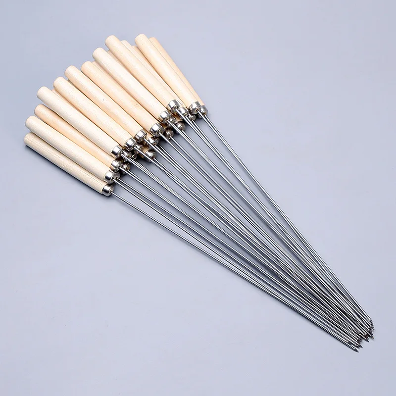 Reusable Barbecue Skewers Stainless Steel Shish Kebab BBQ Camping Flat Forks Gadgets Kitchen Accessories Tools barbecue skewers,barbecue tools