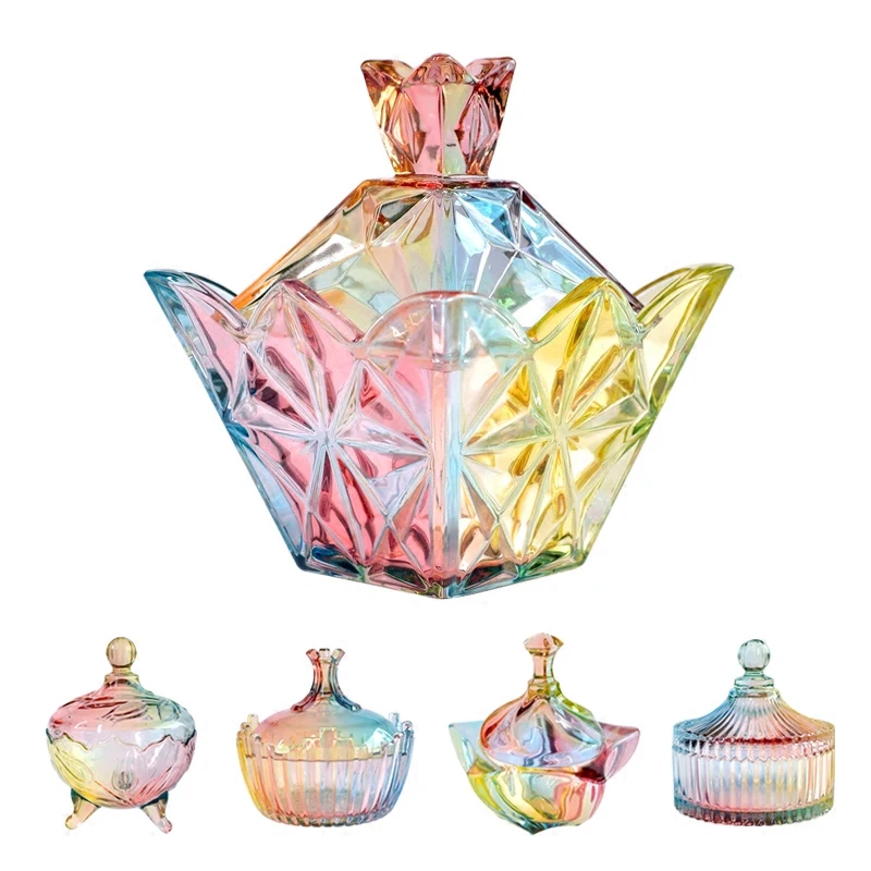 

Nordic Vintage Colored Storage Tank Bottles Creative Glass Candy Jar Kitchen Home Decoration