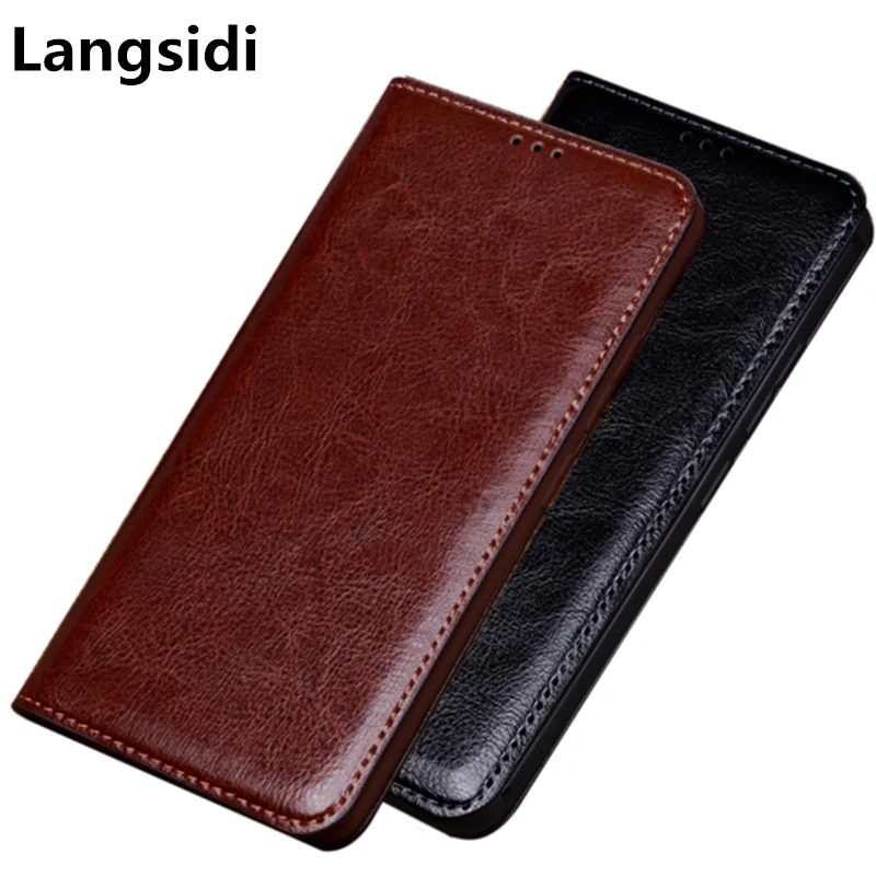 Business retro vintage crazy horse genuine leather cover phone cases for Apple iPhone XS Max/iPhone bag funda | Мобильные телефоны