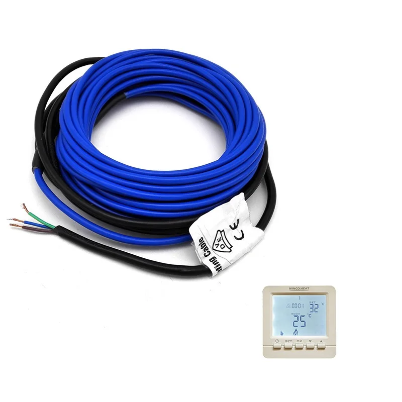 02B05-2E with Cable Все размеры 20 Вт/м Инфракрасный нагревательный кабель 220 В двухпроводник Крытый открытый теплый пол провода подъездная дорога гараж таяния снега - Цвет: 02B05-2E with Cable