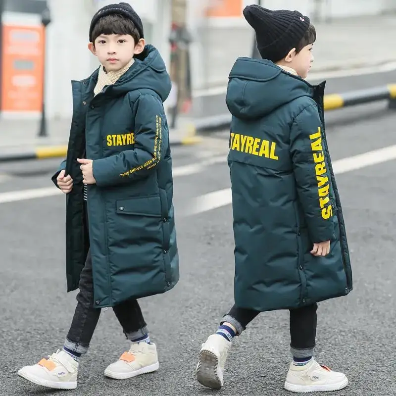 

Russia Snowsuit 2023 Winter Boys Long Coat Clothes Waterproof Windproof Outdoor Thicken Hooded Parka Jacket Kids clothing -30