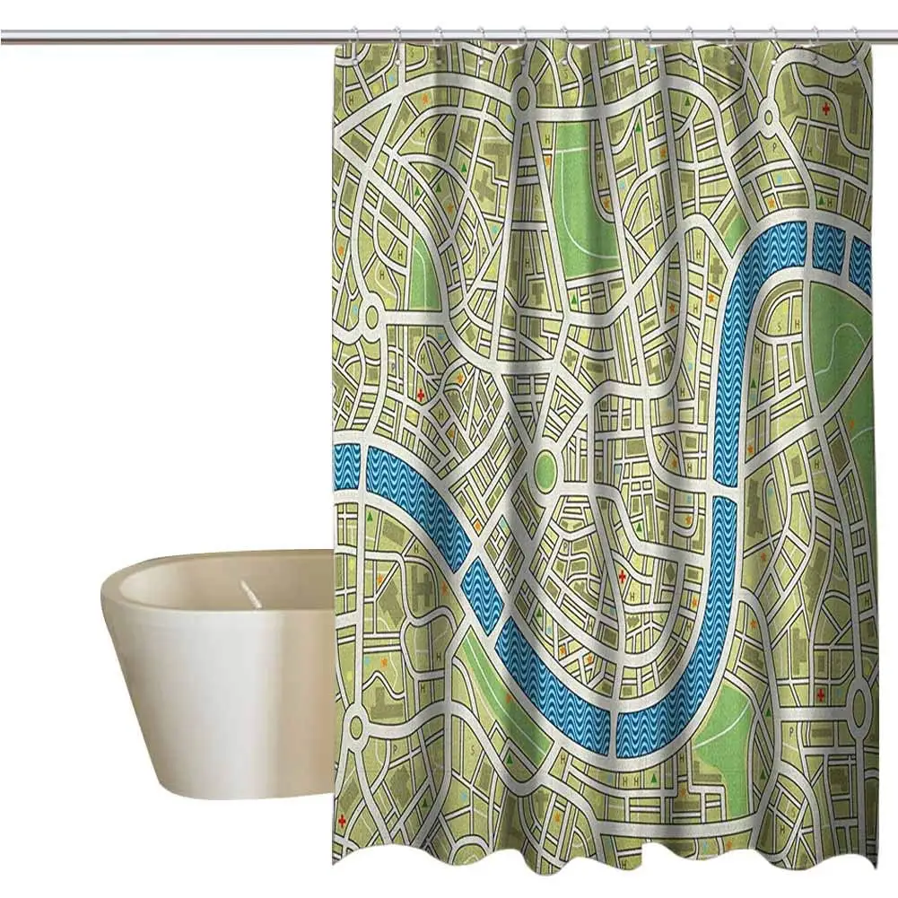 Карта элегантные занавески для душа на улицу без фамилии Metropolis капитал города в