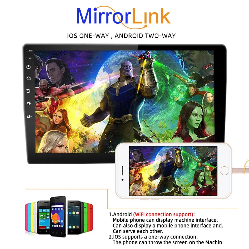 멀티미디어 자동차 라디오, 와이파이 GPS, 안드로이드 9.1, 1G + 16G 터치 스크린, MP5 플레이어, 블루투스 5.0, 아우디 A3 A4 2002-2012, 2 Din, 9 인치