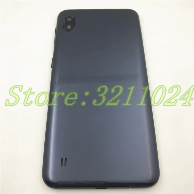 10 шт./лот 6," для samsung Galaxy A10 A105 A105F батарея задняя крышка чехол Корпус Крышка с ключ для боковой кнопки объектив камеры - Цвет: Black