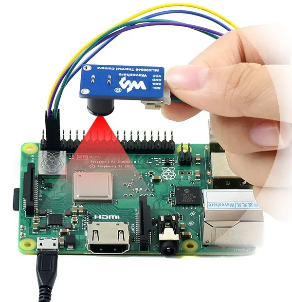 Waveshare MLX90640 ИК Массив тепловизионная камера, 32*24 пикселей, 55 градусов поле зрения, интерфейс IEC