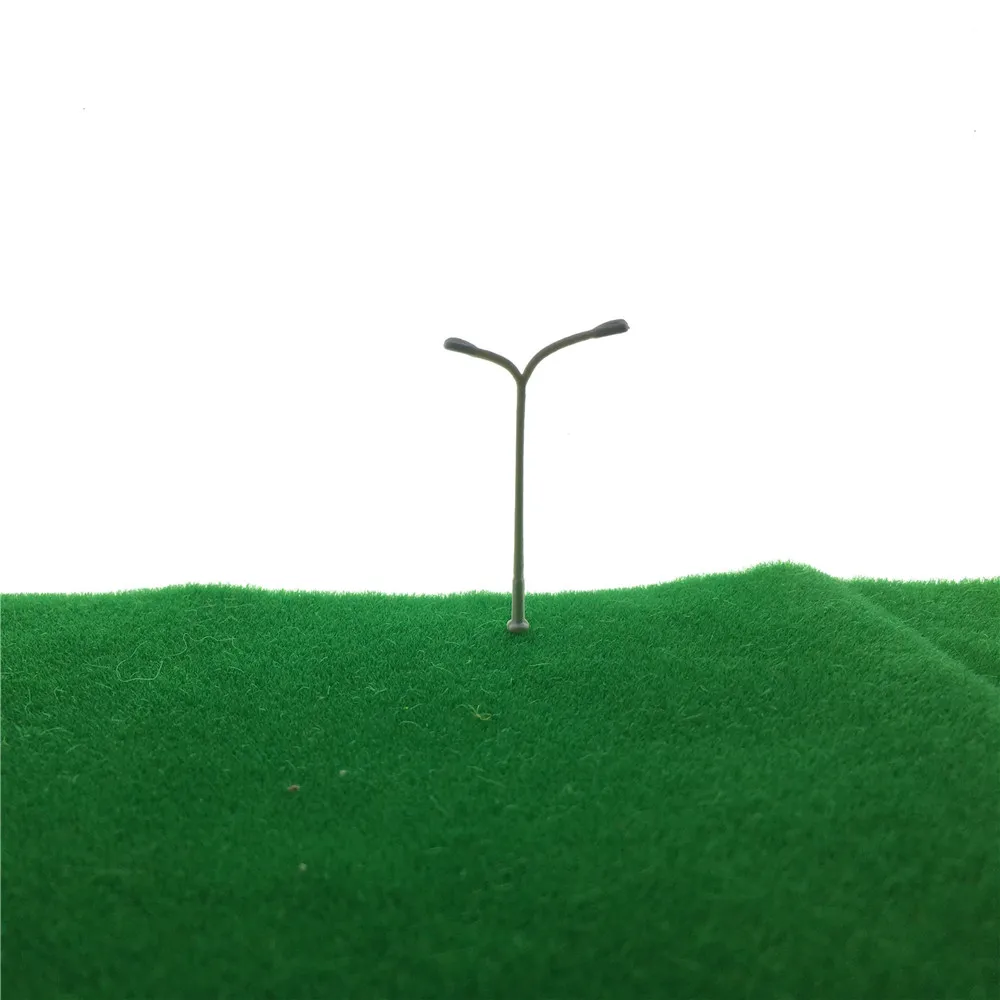 

100pcs 1:500 Scale Model DoubleStreet Light Layout Toy Railway Side Lamp Post White Architectural Model Landscape Materials Kits