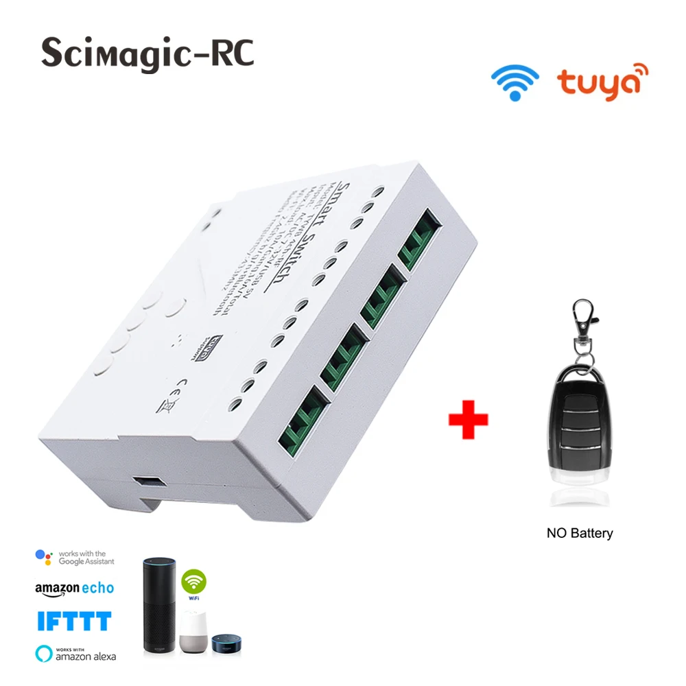 4CH Tuya Wi-Fi умный переключатель реле модуль 12 В 24 AC DC 7 до 32 RF приемник таймер Smart Life