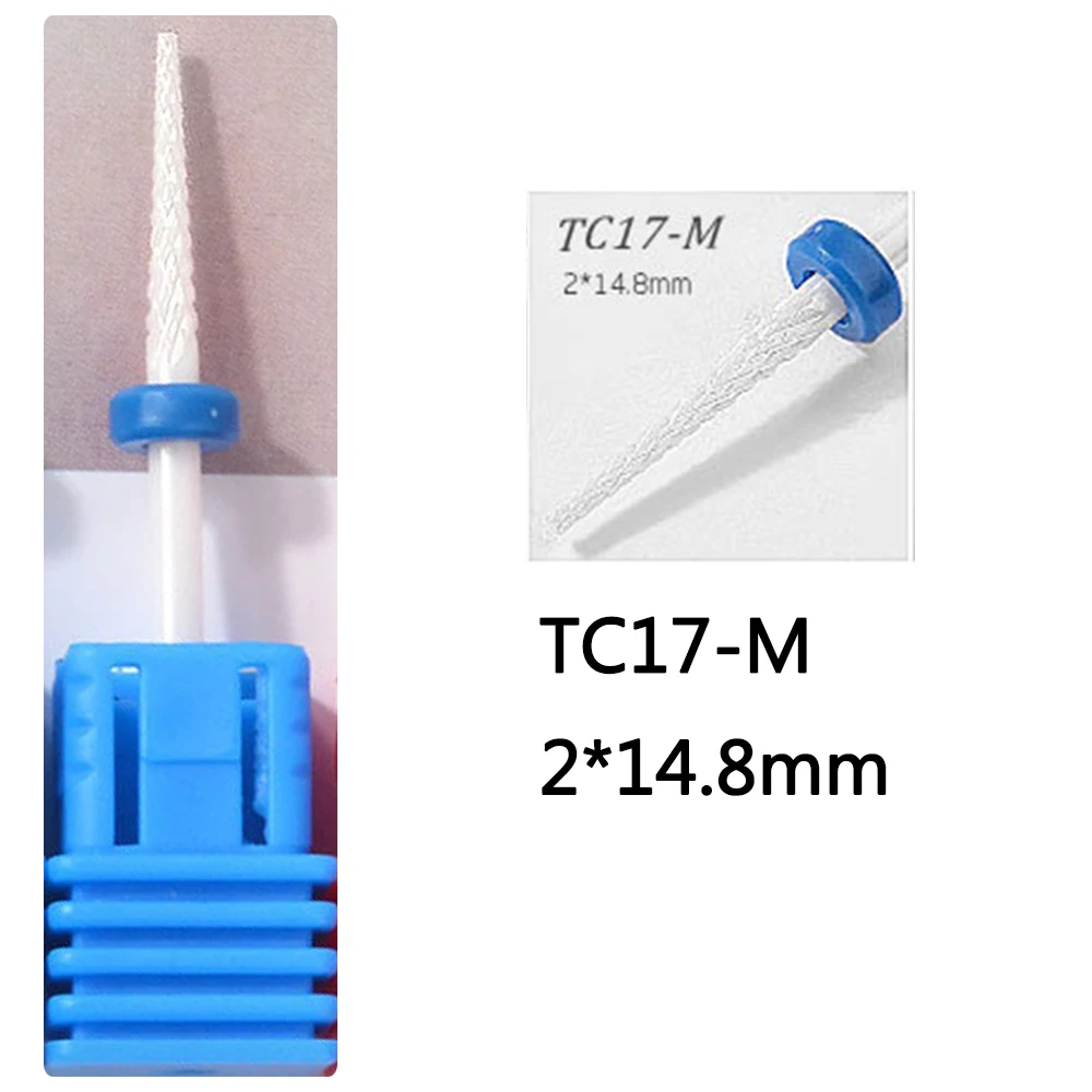 MJ1600-TC17M Фрезы для ногтей, керамические фрезы для маникюра, сверло для ногтей, Электрический Маникюрный станок, аксессуары, пилки для дизайна ногтей, инструмент - Цвет: MJ1600-TC17M