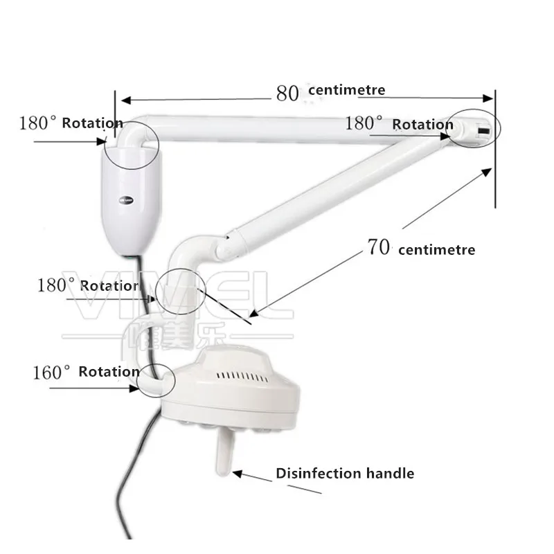 36 Вт стоматологический настенный светильник для работы, хирургический бестеневой светильник для экзамена с ручкой