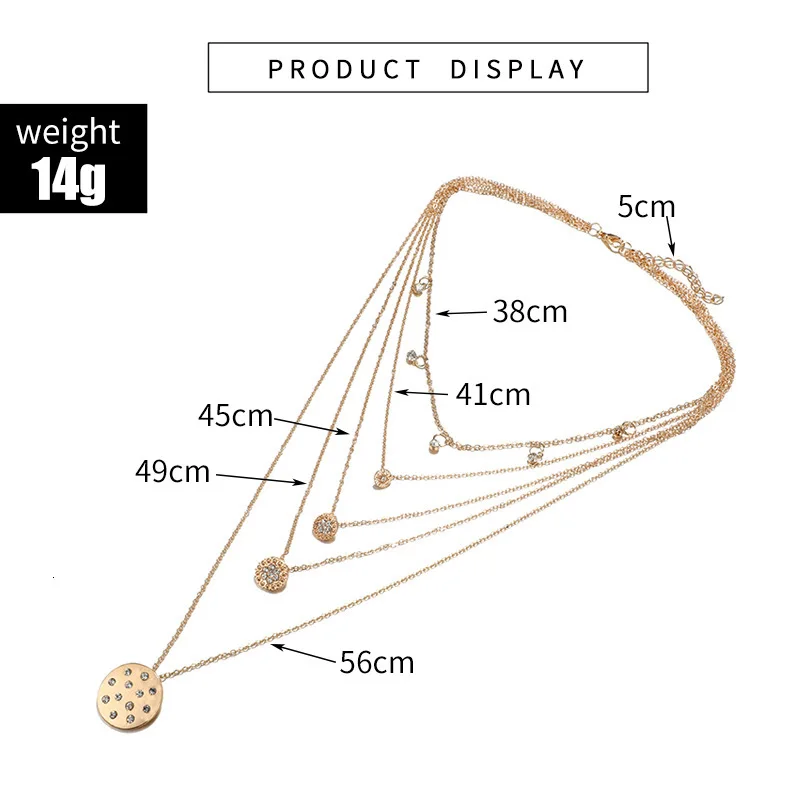 Женское Ожерелье, длинное Золотое круглое ожерелье со звездами, s& Кулоны, модное ювелирное изделие, пляжный многослойный чокер, аксессуары на День святого Валентина
