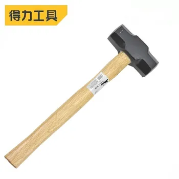 

deli Non-slip Heavy Duty Wooden Handle Sledge Hammer Forged Steel Octagon Hammer Square Head Hammer Masonry Hammer Hand Tool