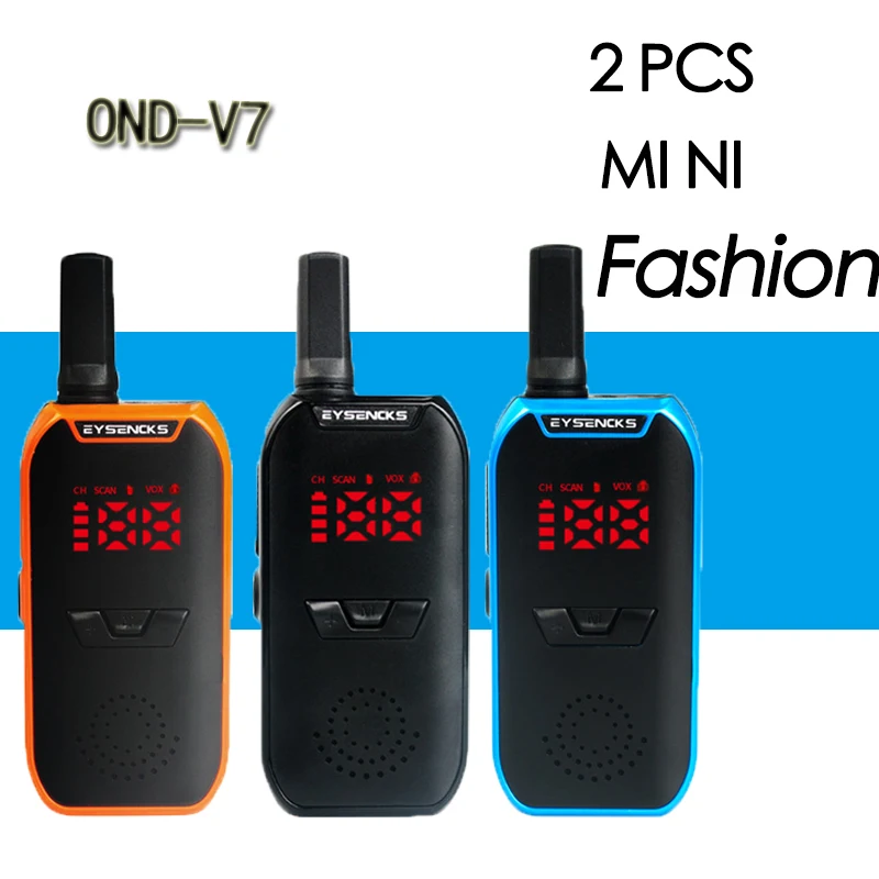 (2 PCS)OND-V7 MINI Walkie talkie VOX voice control UHF 400-470MHz function walkie radio Transceiver with Earpiece | Мобильные