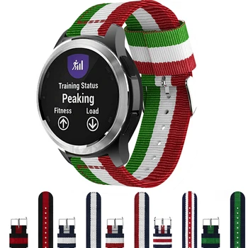 

20MM Nylon canvas For Garmin Forerunner 645 Vivomove HR Vivoactive 3 Smart Watch Band Replaceable Bracelet Accessories Correa
