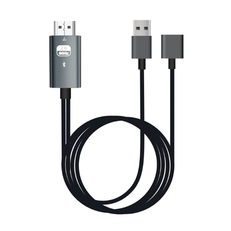 Grey Универсальный 2K Bluetooth USB Женский HDMI аудио-видео кабель адаптер для iPhone 5 6 7 8X11 iOS Android телефон к ТВ HD ТВ проектор - Цвет: Grey
