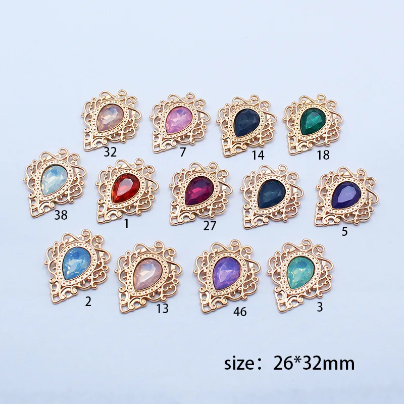 

10pcs/lot 26*32mm DIY Rhinestones Button for DIY Sewing Clothing Accessories Headwear Wedding Invitation Decoration Wholesale