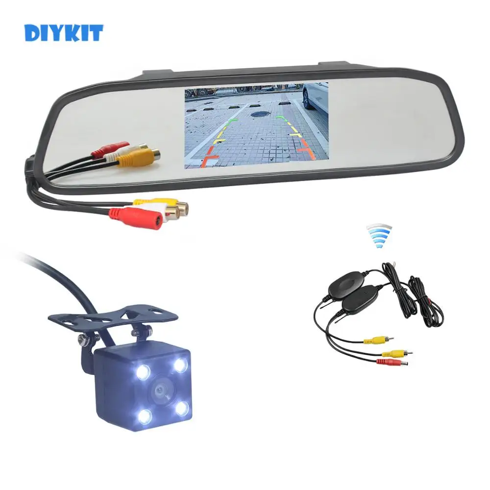 DIYKIT Беспроводная Автомобильная HD система парковочных мониторов светодиодный