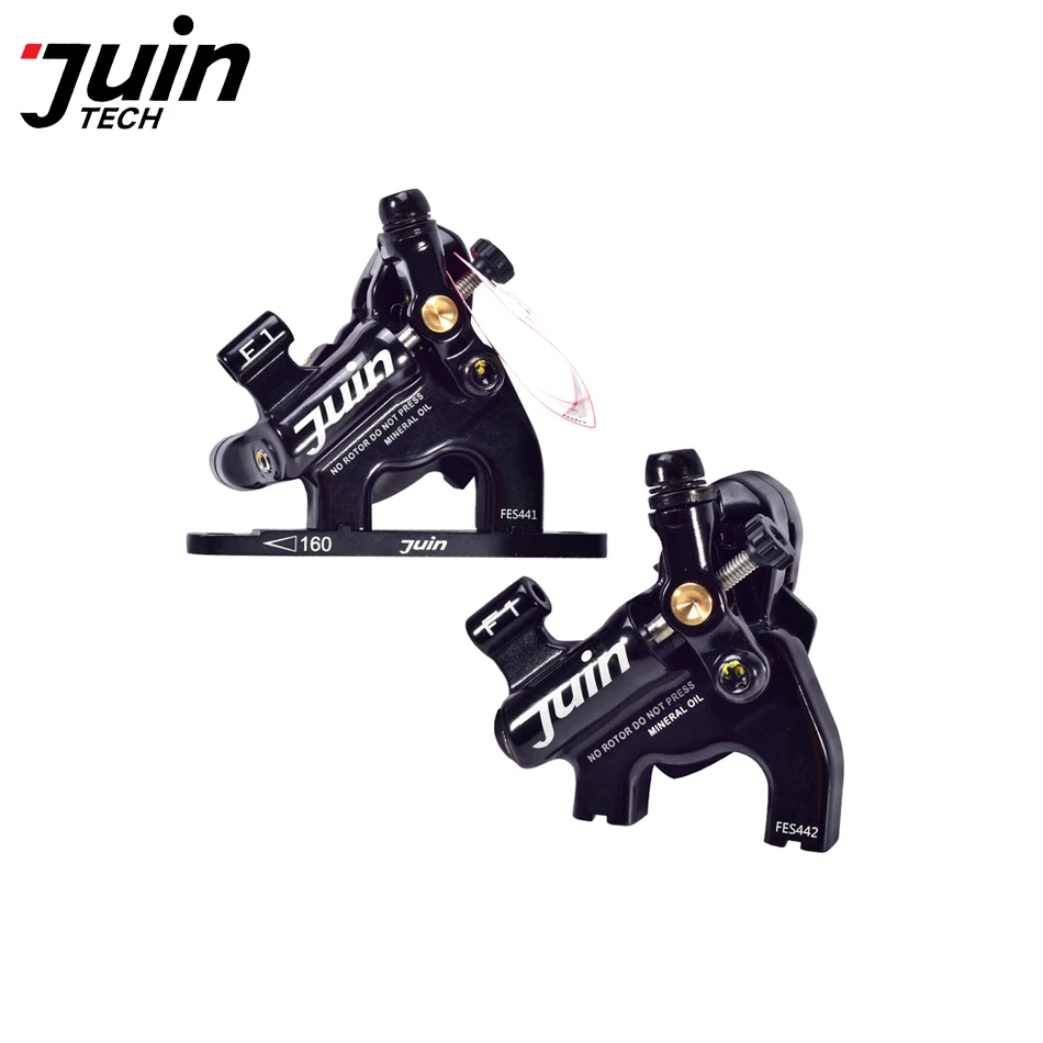 US $141.45 Juin Tech F1 Cyclocross CX Bicycle Bike Disc Brake Calipers with Flat Mount Adapter Road Bike Caliper Set with 160mm Rotors