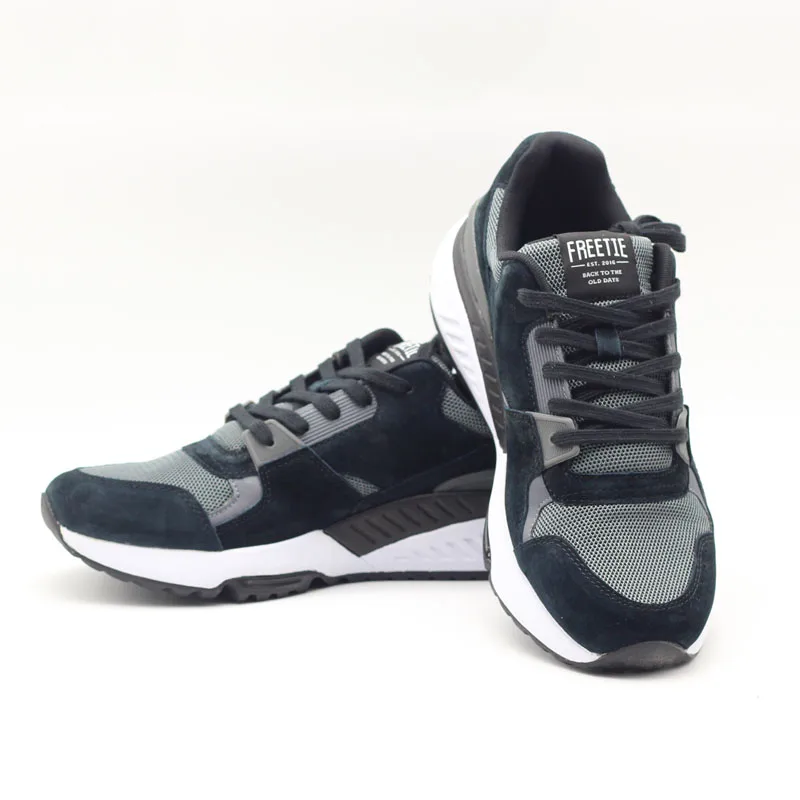 Black Xiaomi Mijia FREETIE Sports Shoes Xiaomi FREETIE 90FUN Retro Sports Casual Shoes Shock Absorption Breathable Comfortable For Men - Color: Black