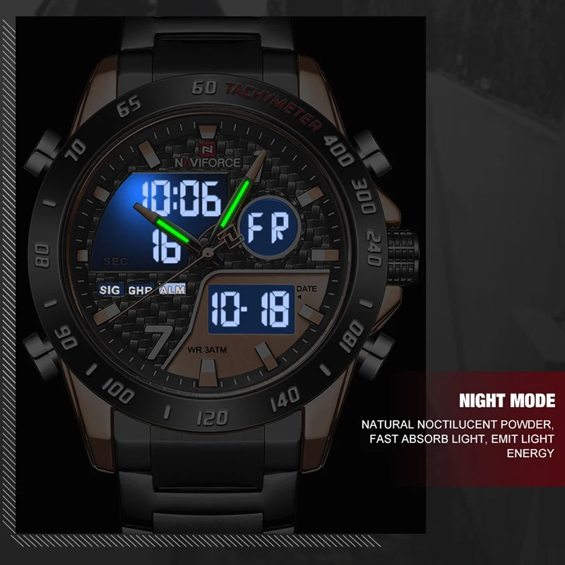 Новые мужские часы Топ люксовый бренд NAVIFORCE армейские спортивные мужские часы из нержавеющей стали водонепроницаемые кварцевые наручные часы Мужские часы