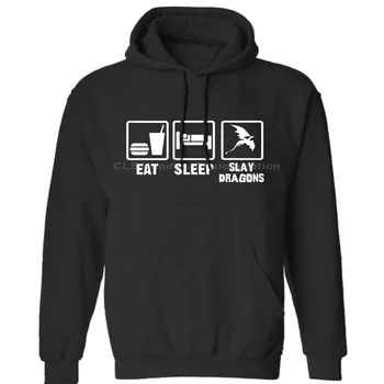 

Eat Sleep Slay Dragons, Skyrim inspired Men's Printed Unisex Mens Womens Winter Hoodies Sweatshirts Free Shipping