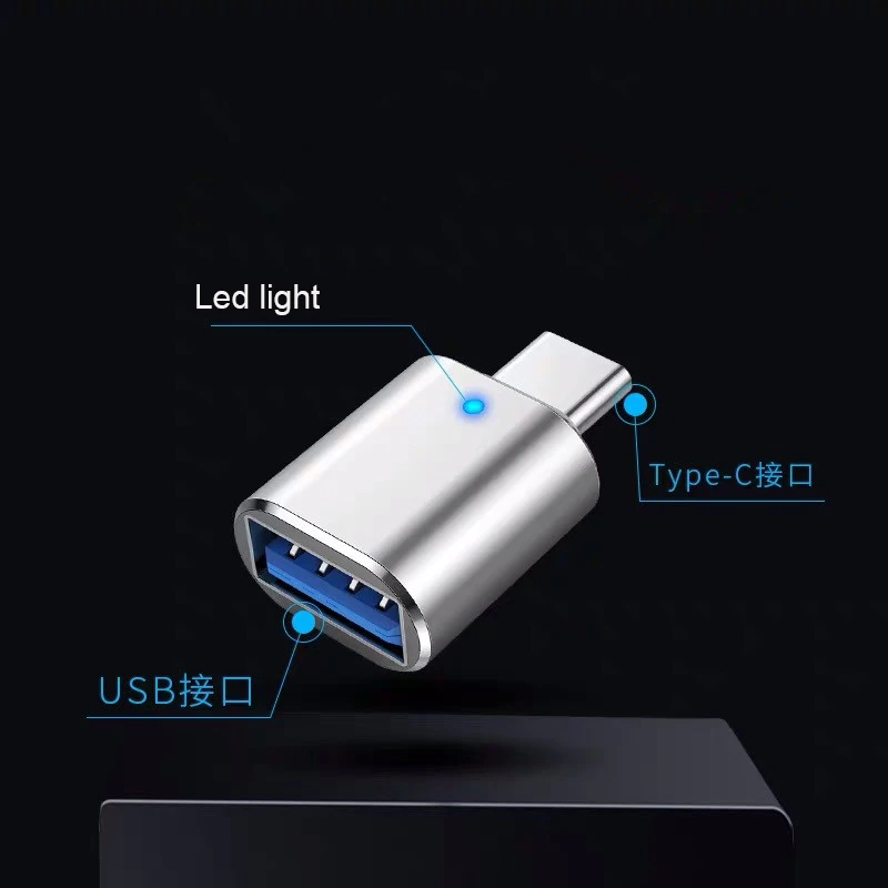 Type C To USB 3.0 OTG Adapter USB-C Male To USB Female Converter For Macbook Samsung S20 Xiaomi Huawei USBC OTG Connector LED