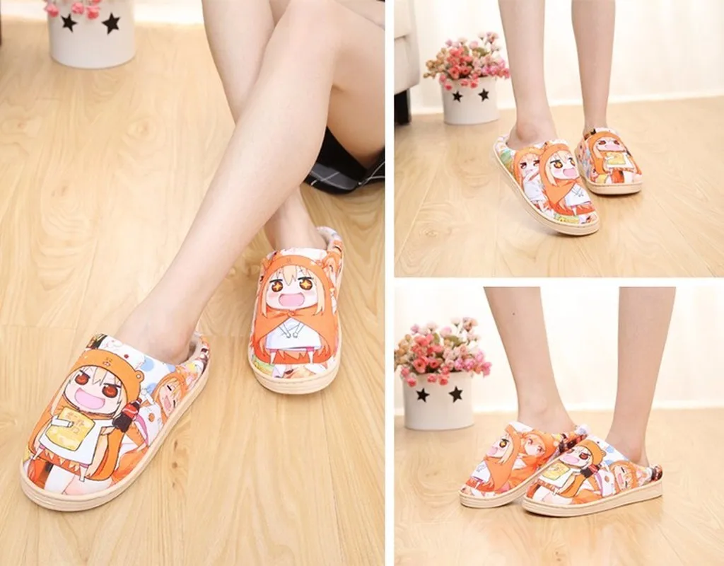 Japanese Cosplay My Hero Academia Anime Shoes Midoriya Izuku Winter Warm Soft Plush Antiskid Indoor Home Slippers For Xmas Gifts