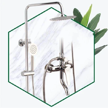 

High Quality Chrome Bath Shower Mixer Faucet Rotate Tub Spout Bathroom Wall Mount Rainfall Shower System With Handshower
