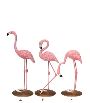 

3 Pieces/set of Flamingo Statue Cute Resin Pink Desktop Home Decoration Garden Decoration Figurines Christmas Gifts