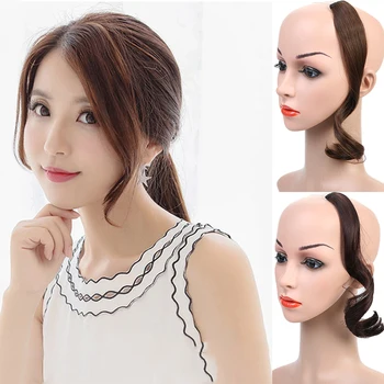 

XG Clip In on Front Hair Bang Side Fringe Hair Extension Real Natural Synthetic Bangs Hair Pieces Fake Hair Black Brown Red