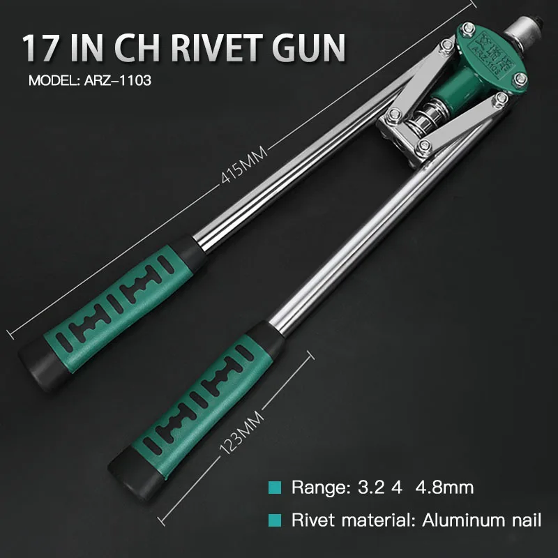 AIRAJ 17-дюймовый Heavy Duty с двойной ручкой клепальный молоток Промышленный Автоматический заклепочный инструмент ручной клепки M3.2 M4.0 M4.8 - Цвет: 1103