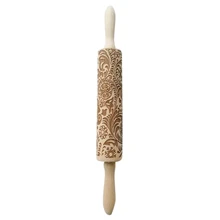 Pattern Printing Rolling Pin Engraving Embossed Biscuit Dough Stick Kneading Tool Cake Dough Engraved Roller