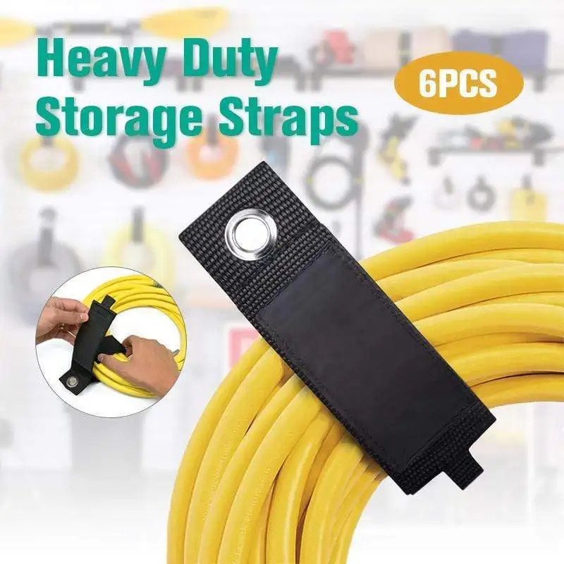 

1PC Heavy Duty Storage Straps Extension Cord Holder Organizer Fit With Garage Hook Pool Hose Hangers Strongly Viscous Gadget