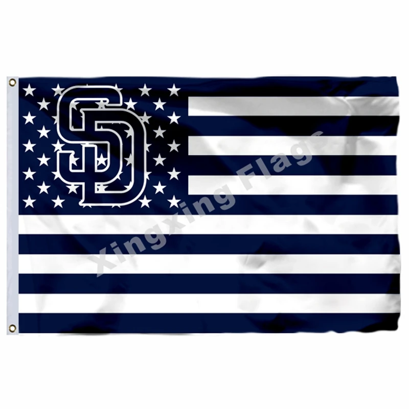 A1 San Diego Padres Wordmark Flag 3ft x 5ft Polyester San Diego Padres Banner Flying Size No.4 90X150cm Custom flag - Цвет: A1