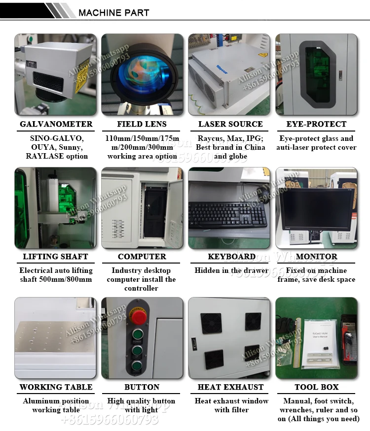 Desk model fiber laser marking machine with protect cover-3